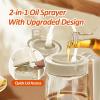 imageYARRAMATE 16oz470ml Easy Refillable Oil Sprayer for Cooking 2 in 1 Oil Dispenser for Kitchen and Oil Sprayer Bottle FoodGrade Glass Oil Mister with Simple Open Design Air FryerBBQ Creamy WhiteWhite