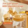 imageYARRAMATE 16oz470ml Easy Refillable Oil Sprayer for Cooking 2 in 1 Oil Dispenser for Kitchen and Oil Sprayer Bottle FoodGrade Glass Oil Mister with Simple Open Design Air FryerBBQ Creamy WhiteOrange