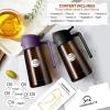 imageYARRAMATE 16oz470ml Light Blocking Oil Sprayer for Cooking with Stickers FoodGrade 2 in 1 Olive Oil Dispenser Bottle for Kitchen Premium Dark Amber Glass Oil Bottle for Air Fryer BBQ Black06Purple