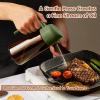 imageYARRAMATE 16oz470ml Light Blocking Oil Sprayer for Cooking with Stickers FoodGrade 2 in 1 Olive Oil Dispenser Bottle for Kitchen Premium Dark Amber Glass Oil Bottle for Air Fryer BBQ Black152Pcs BlackOliveGreen