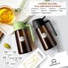 imageYARRAMATE 16oz470ml Light Blocking Oil Sprayer for Cooking with Stickers FoodGrade 2 in 1 Olive Oil Dispenser Bottle for Kitchen Premium Dark Amber Glass Oil Bottle for Air Fryer BBQ Black01Black