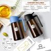 imageYARRAMATE 16oz470ml Light Blocking Oil Sprayer for Cooking with Stickers FoodGrade 2 in 1 Olive Oil Dispenser Bottle for Kitchen Premium Dark Amber Glass Oil Bottle for Air Fryer BBQ Black05SkyBlue