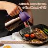 imageYARRAMATE 16oz470ml Light Blocking Oil Sprayer for Cooking with Stickers FoodGrade 2 in 1 Olive Oil Dispenser Bottle for Kitchen Premium Dark Amber Glass Oil Bottle for Air Fryer BBQ Black142Pcs BlackPurple