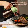 imageYARRAMATE 16oz470ml Light Blocking Oil Sprayer for Cooking with Stickers FoodGrade 2 in 1 Olive Oil Dispenser Bottle for Kitchen Premium Dark Amber Glass Oil Bottle for Air Fryer BBQ Black03Green