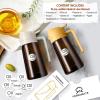 imageYARRAMATE 16oz470ml Light Blocking Oil Sprayer for Cooking with Stickers FoodGrade 2 in 1 Olive Oil Dispenser Bottle for Kitchen Premium Dark Amber Glass Oil Bottle for Air Fryer BBQ Black04Orange