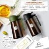imageYARRAMATE 16oz470ml Light Blocking Oil Sprayer for Cooking with Stickers FoodGrade 2 in 1 Olive Oil Dispenser Bottle for Kitchen Premium Dark Amber Glass Oil Bottle for Air Fryer BBQ Black08OliveGreen