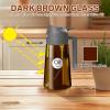 imageYARRAMATE 16oz470ml Light Blocking Oil Sprayer for Cooking with Stickers FoodGrade 2 in 1 Olive Oil Dispenser Bottle for Kitchen Premium Dark Amber Glass Oil Bottle for Air Fryer BBQ Black10Grey
