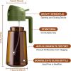 imageYARRAMATE 16oz470ml Light Blocking Oil Sprayer for Cooking with Stickers FoodGrade 2 in 1 Olive Oil Dispenser Bottle for Kitchen Premium Dark Amber Glass Oil Bottle for Air Fryer BBQ Black08OliveGreen