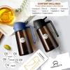 imageYARRAMATE 16oz470ml Light Blocking Oil Sprayer for Cooking with Stickers FoodGrade 2 in 1 Olive Oil Dispenser Bottle for Kitchen Premium Dark Amber Glass Oil Bottle for Air Fryer BBQ Black09Navy