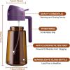 imageYARRAMATE 16oz470ml Light Blocking Oil Sprayer for Cooking with Stickers FoodGrade 2 in 1 Olive Oil Dispenser Bottle for Kitchen Premium Dark Amber Glass Oil Bottle for Air Fryer BBQ Black06Purple