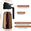 imageYARRAMATE 16oz470ml Light Blocking Oil Sprayer for Cooking with Stickers FoodGrade 2 in 1 Olive Oil Dispenser Bottle for Kitchen Premium Dark Amber Glass Oil Bottle for Air Fryer BBQ Black01Black