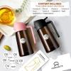 imageYARRAMATE 16oz470ml Light Blocking Oil Sprayer for Cooking with Stickers FoodGrade 2 in 1 Olive Oil Dispenser Bottle for Kitchen Premium Dark Amber Glass Oil Bottle for Air Fryer BBQ Black07Pink