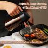 imageYARRAMATE 16oz470ml Light Blocking Oil Sprayer for Cooking with Stickers FoodGrade 2 in 1 Olive Oil Dispenser Bottle for Kitchen Premium Dark Amber Glass Oil Bottle for Air Fryer BBQ Black01Black
