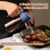 imageYARRAMATE 16oz470ml Light Blocking Oil Sprayer for Cooking with Stickers FoodGrade 2 in 1 Olive Oil Dispenser Bottle for Kitchen Premium Dark Amber Glass Oil Bottle for Air Fryer BBQ Black162Pcs BlackNavy