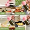 imageYARRAMATE 16oz470ml LightBlocking Dark Oil Sprayer for Cooking 2 in 1 Olive Oil Dispenser Bottle for Kitchen Premium Dark Green Glass Oil Bottle FoodGrade Oil Mister for Air Fryer BBQ White07Pink