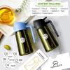 imageYARRAMATE 16oz470ml LightBlocking Dark Oil Sprayer for Cooking 2 in 1 Olive Oil Dispenser Bottle for Kitchen Premium Dark Green Glass Oil Bottle FoodGrade Oil Mister for Air Fryer BBQ White08SkyBlue