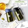 imageYARRAMATE 16oz470ml LightBlocking Dark Oil Sprayer for Cooking 2 in 1 Olive Oil Dispenser Bottle for Kitchen Premium Dark Green Glass Oil Bottle FoodGrade Oil Mister for Air Fryer BBQ White162Pcs BlackNavy