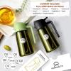 imageYARRAMATE 16oz470ml LightBlocking Dark Oil Sprayer for Cooking 2 in 1 Olive Oil Dispenser Bottle for Kitchen Premium Dark Green Glass Oil Bottle FoodGrade Oil Mister for Air Fryer BBQ White172Pcs GreenWhite
