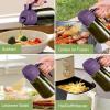 imageYARRAMATE 16oz470ml LightBlocking Dark Oil Sprayer for Cooking 2 in 1 Olive Oil Dispenser Bottle for Kitchen Premium Dark Green Glass Oil Bottle FoodGrade Oil Mister for Air Fryer BBQ White09Purple