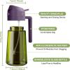 imageYARRAMATE 16oz470ml LightBlocking Dark Oil Sprayer for Cooking 2 in 1 Olive Oil Dispenser Bottle for Kitchen Premium Dark Green Glass Oil Bottle FoodGrade Oil Mister for Air Fryer BBQ White142Pcs BlackPurple