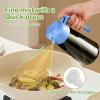 imageYARRAMATE 16oz470ml LightBlocking Dark Oil Sprayer for Cooking 2 in 1 Olive Oil Dispenser Bottle for Kitchen Premium Dark Green Glass Oil Bottle FoodGrade Oil Mister for Air Fryer BBQ White08SkyBlue