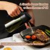 imageYARRAMATE 16oz470ml LightBlocking Dark Oil Sprayer for Cooking 2 in 1 Olive Oil Dispenser Bottle for Kitchen Premium Dark Green Glass Oil Bottle FoodGrade Oil Mister for Air Fryer BBQ White01Black