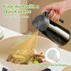 imageYARRAMATE 16oz470ml LightBlocking Dark Oil Sprayer for Cooking 2 in 1 Olive Oil Dispenser Bottle for Kitchen Premium Dark Green Glass Oil Bottle FoodGrade Oil Mister for Air Fryer BBQ White10Grey