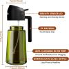 imageYARRAMATE 16oz470ml LightBlocking Dark Oil Sprayer for Cooking 2 in 1 Olive Oil Dispenser Bottle for Kitchen Premium Dark Green Glass Oil Bottle FoodGrade Oil Mister for Air Fryer BBQ White01Black