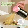 imageYARRAMATE 16oz470ml LightBlocking Dark Oil Sprayer for Cooking 2 in 1 Olive Oil Dispenser Bottle for Kitchen Premium Dark Green Glass Oil Bottle FoodGrade Oil Mister for Air Fryer BBQ White07Pink