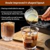 imageYARRAMATE 2 Pack Espresso Shot Cup with Wood Handle Clear Glass with Dual Scale Espresso Shot Glass with Single Spout 34 OZ 100 ML2 Pack DoubleSpout