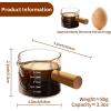 imageYARRAMATE 2 Pack Espresso Shot Cup with Wood Handle Clear Glass with Dual Scale Espresso Shot Glass with Single Spout 34 OZ 100 ML2 Pack DoubleSpout