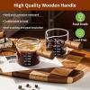 imageYARRAMATE 2 Pack Espresso Shot Cup with Wood Handle Clear Glass with Dual Scale Espresso Shot Glass with Single Spout 34 OZ 100 ML2 Pack DoubleSpout