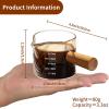 imageYARRAMATE 2 Pack Espresso Shot Cup with Wood Handle Clear Glass with Dual Scale Espresso Shot Glass with Single Spout 34 OZ 100 ML2 Pack SingleSpout