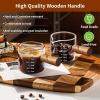 imageYARRAMATE 2 Pack Espresso Shot Cup with Wood Handle Clear Glass with Dual Scale Espresso Shot Glass with Single Spout 34 OZ 100 MLSingleSpout