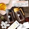 imageYARRAMATE 2Pcs 16oz470ml 2 in 1 Oil Sprayer for Cooking with Stickers Foodgrade Glass Oil Spray Bottle Oil Dispenser and Oil Sprayer for Kitchen Salad Frying BBQ White ampampBlack05Grey