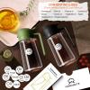 imageYARRAMATE 2Pcs 16oz470ml 2 in 1 Oil Sprayer for Cooking with Stickers Foodgrade Glass Oil Spray Bottle Oil Dispenser and Oil Sprayer for Kitchen Salad Frying BBQ White ampampBlackOliveGreen