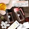 imageYARRAMATE 2Pcs 16oz470ml 2 in 1 Oil Sprayer for Cooking with Stickers Foodgrade Glass Oil Spray Bottle Oil Dispenser and Oil Sprayer for Kitchen Salad Frying BBQ White ampampBlack192Pcs BlackPink