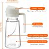 imageYARRAMATE 2Pcs 16oz470ml 2 in 1 Oil Sprayer for Cooking with Stickers Foodgrade Glass Oil Spray Bottle Oil Dispenser and Oil Sprayer for Kitchen Salad Frying BBQ White ampampBlack01Creamy White