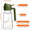 imageYARRAMATE 2Pcs 16oz470ml 2 in 1 Oil Sprayer for Cooking with Stickers Foodgrade Glass Oil Spray Bottle Oil Dispenser and Oil Sprayer for Kitchen Salad Frying BBQ White ampampBlackOliveGreen
