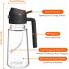 imageYARRAMATE 2Pcs 16oz470ml 2 in 1 Oil Sprayer for Cooking with Stickers Foodgrade Glass Oil Spray Bottle Oil Dispenser and Oil Sprayer for Kitchen Salad Frying BBQ White ampampBlack02Black