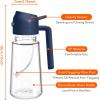 imageYARRAMATE 2Pcs 16oz470ml 2 in 1 Oil Sprayer for Cooking with Stickers Foodgrade Glass Oil Spray Bottle Oil Dispenser and Oil Sprayer for Kitchen Salad Frying BBQ White ampampBlack09Navy