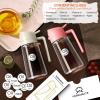 imageYARRAMATE 2Pcs 16oz470ml 2 in 1 Oil Sprayer for Cooking with Stickers Foodgrade Glass Oil Spray Bottle Oil Dispenser and Oil Sprayer for Kitchen Salad Frying BBQ White ampampBlack01Creamy White