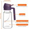 imageYARRAMATE 2Pcs 16oz470ml 2 in 1 Oil Sprayer for Cooking with Stickers Foodgrade Glass Oil Spray Bottle Oil Dispenser and Oil Sprayer for Kitchen Salad Frying BBQ White ampampBlack162Pcs BlackPurple