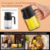 imageYARRAMATE 2pcs Mini 68 OZ 200 ML Oil Sprayer for Cooking Premium Oil Spray Bottle for Kitchen Foodgrade Olive Oil Sprayer Portable Oil Mister for Air Fryer Outdoor BBQ and Camping GreyampampGreenBlack