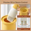 imageYARRAMATE 300ml 10oz Oil Dispenser with Brush  Glass Oil Bottle for Kitchen with Silicone Heat Resistant Basting Brush  Cooking Brush for Vinegar Sauce BBQ Grill Frying  Creamy White04Orange
