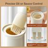 imageYARRAMATE 300ml 10oz Oil Dispenser with Brush  Glass Oil Bottle for Kitchen with Silicone Heat Resistant Basting Brush  Cooking Brush for Vinegar Sauce BBQ Grill Frying  Creamy White062Pcs WhiteGreen