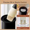 imageYARRAMATE 300ml 10oz Oil Dispenser with Brush  Glass Oil Bottle for Kitchen with Silicone Heat Resistant Basting Brush  Cooking Brush for Vinegar Sauce BBQ Grill Frying  Creamy White072Pcs BlackGreen
