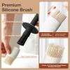 imageYARRAMATE 300ml 10oz Oil Dispenser with Brush  Glass Oil Bottle for Kitchen with Silicone Heat Resistant Basting Brush  Cooking Brush for Vinegar Sauce BBQ Grill Frying  Creamy White052Pcs BlackWhite