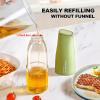imageYARRAMATE Large Capacity Aesthetic Olive Oil Dispenser for Kitchen 500ml 17oz Cooking Glass Vinegar Drizzler Leak Proof Oil Bottle NonDrip Soy Sauce Dispenser Oil Pourer ampamp LabelsWhite03Green