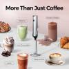 imageYARRAMATE Rechargeable Milk Frother Wand Handheld With Stand 3 Speed Adjustable Drink Mixer with 2 Whisks Stainless Steel Electric Stirrer for Coffee Lattes Protein Shakes Matcha Egg